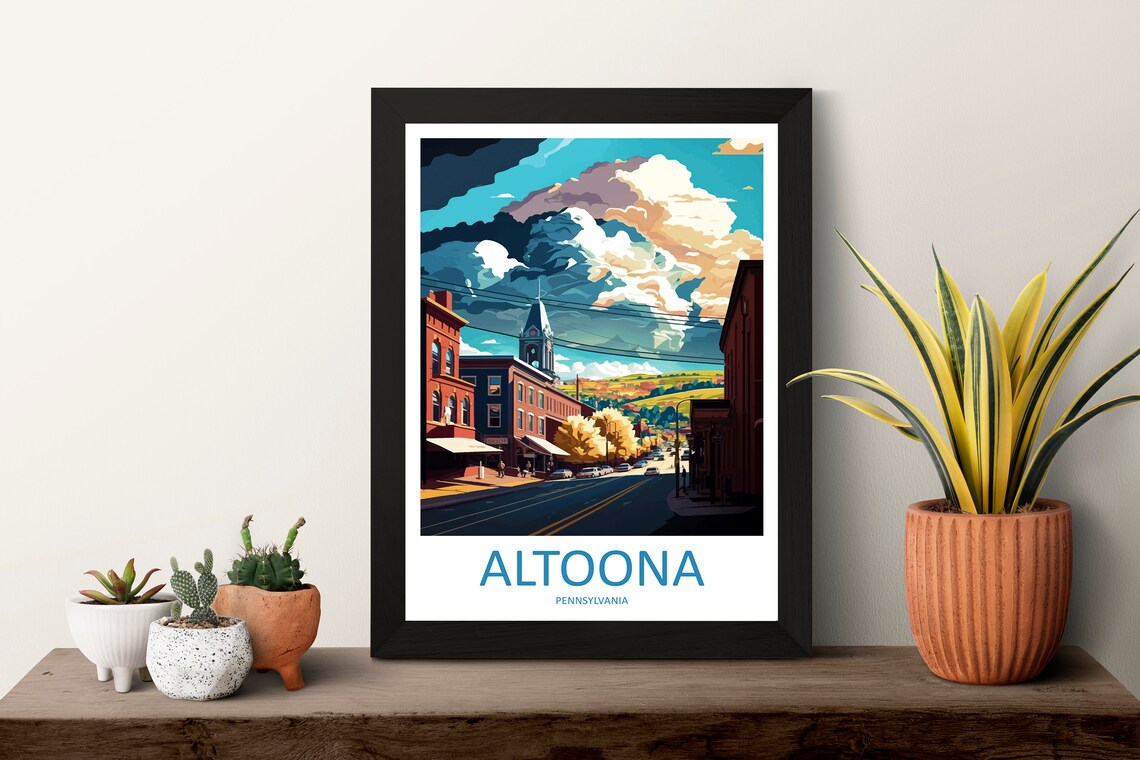 Altoona Pennsylvania Downtown Main Street Vintage Travel Poster - Image 3