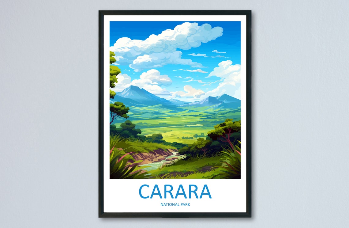 Carara National Park Costa Rica Green Valley Mountains Travel Poster