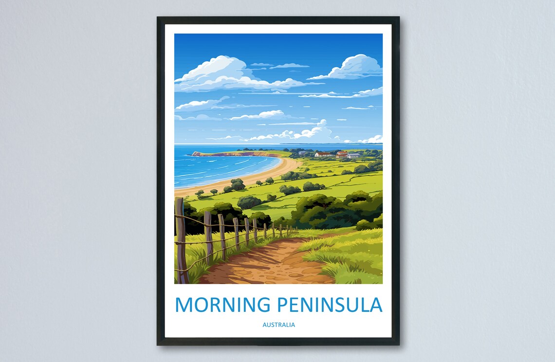 Mornington Peninsula Australia Coastal Bay View Travel Poster