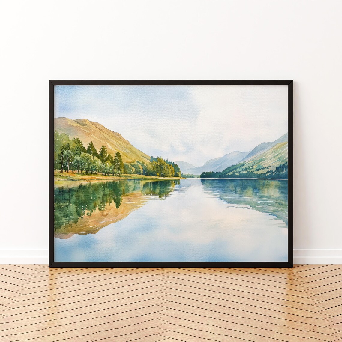 Loweswater England Watercolor Travel Poster