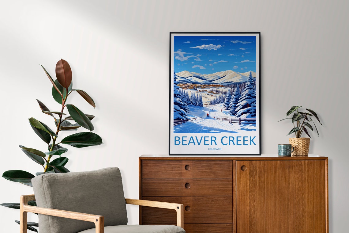 Beaver Creek Colorado Ski Slopes Winding Through Snowy Pines Poster - Image 2