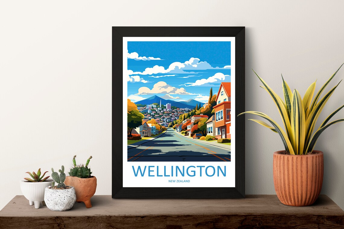 Wellington Travel Poster, New Zealand Wall Art - Image 3