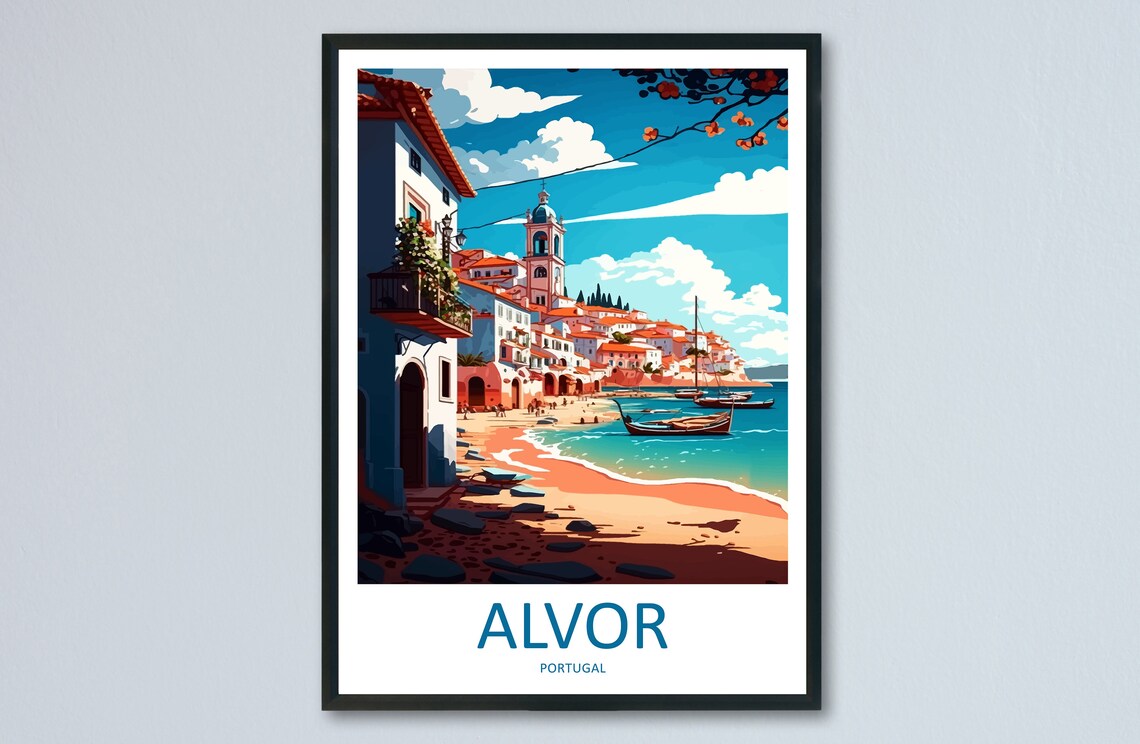 Alvor Travel Poster, Portugal Wall Decor