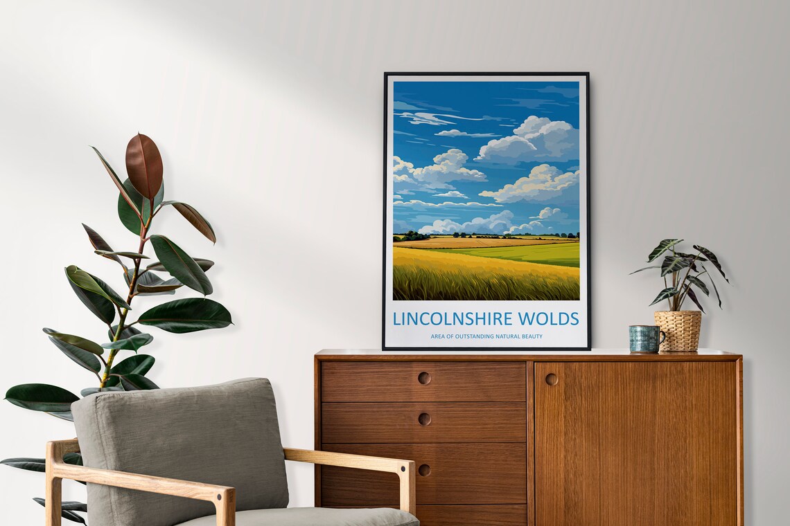 Lincolnshire Wolds Golden Wheat Field Under a Big Summer Sky Poster - Image 2