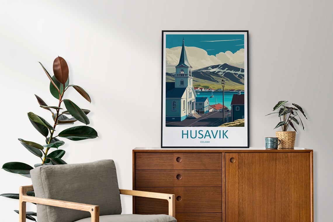 Husavik Travel Poster, Iceland Place Print - Image 2