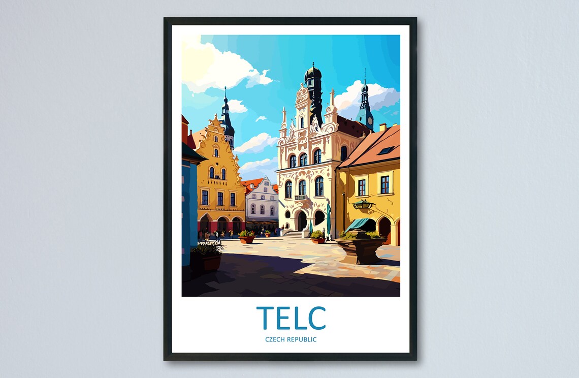 Telc Travel Poster, Czech Republic Wall Art