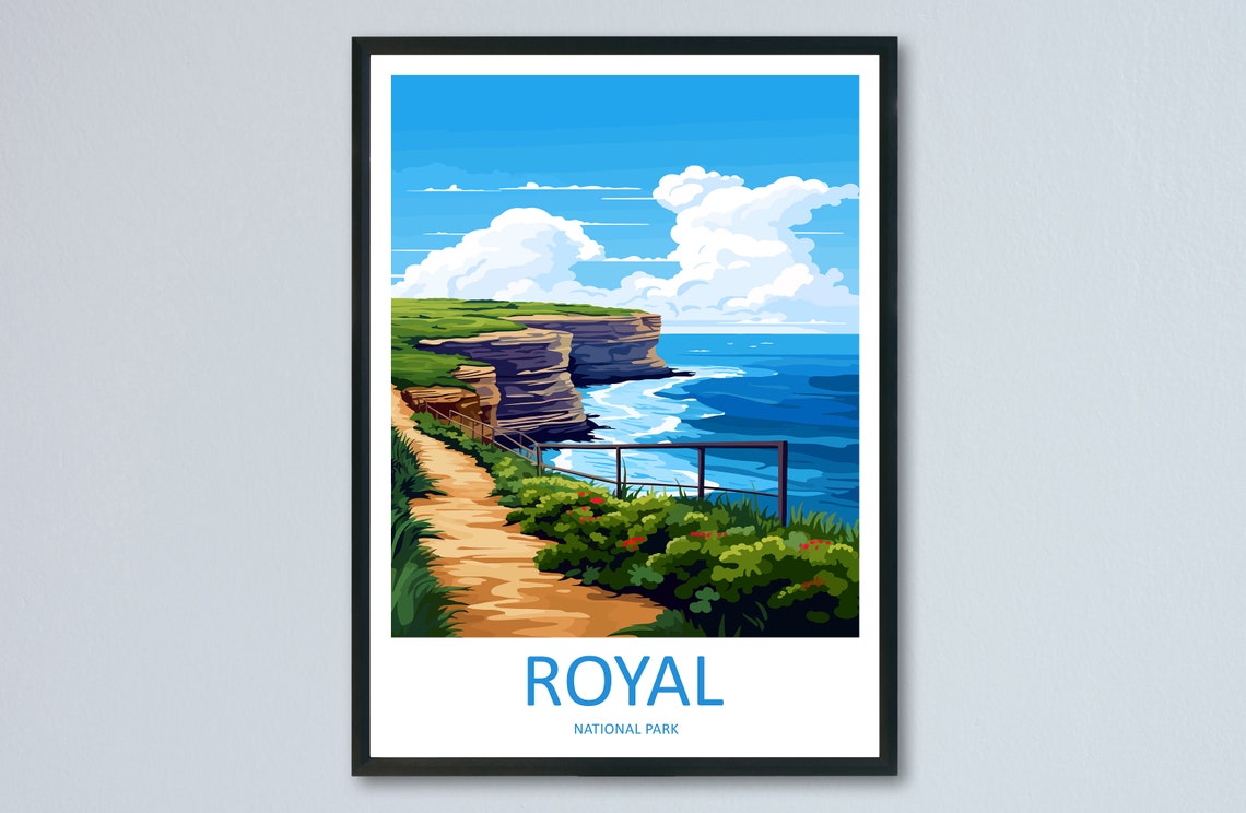 Royal National Park Australia Cliff Coast Trail Travel Poster