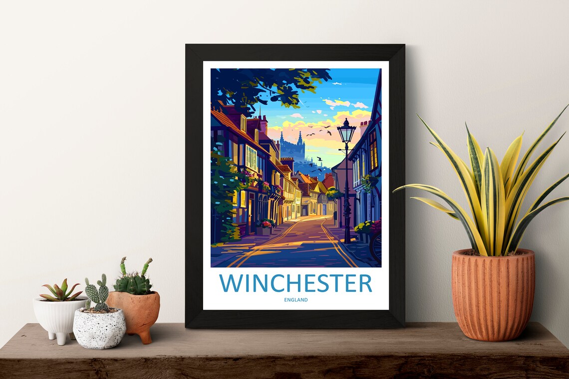 Winchester Travel Poster, England Travel Wall Art - Image 3