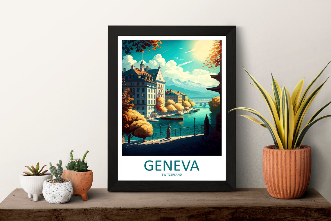 Geneva Travel Poster, Switzerland Place Print - Image 3
