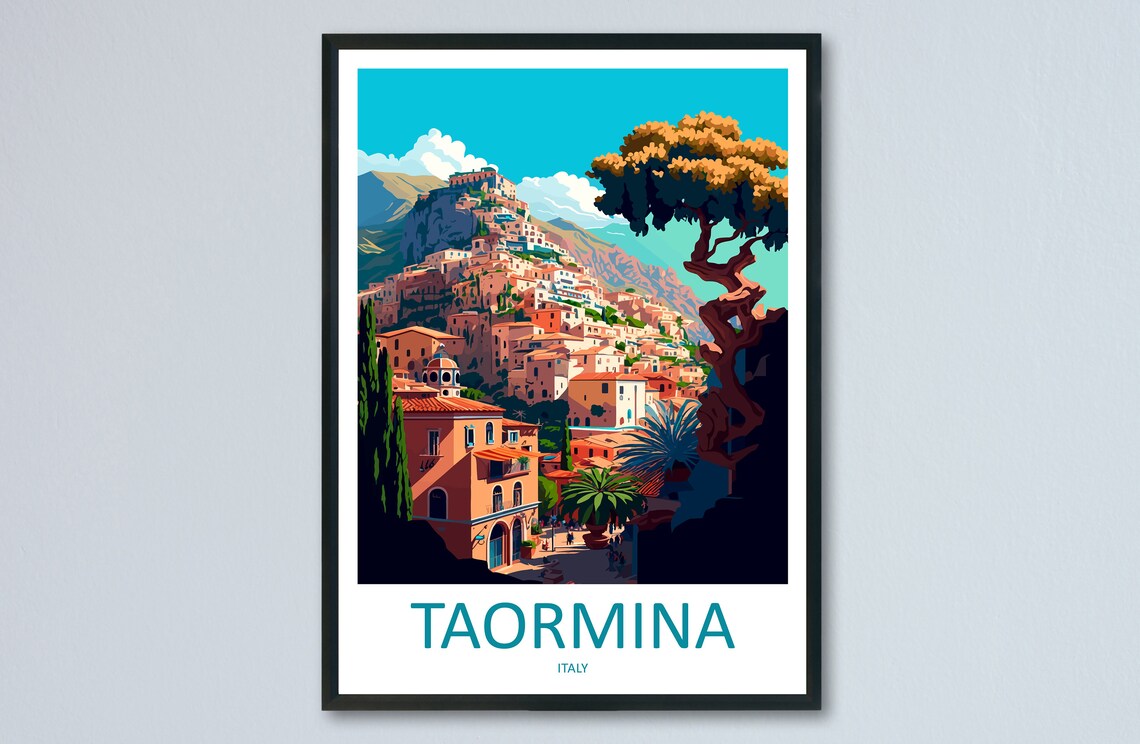 Taormina Travel Poster, Italy Wall Art