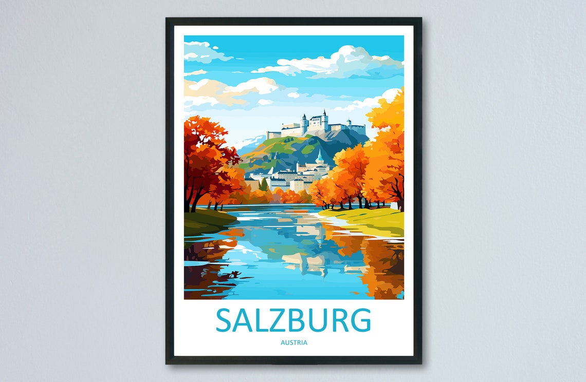 Salzburg Print Salzburg Home Dcor Cityscape Art Print Salzburg Wall Art For Travel Enthusiast Gift Wall Hanging Salzburg Austria Poster Art