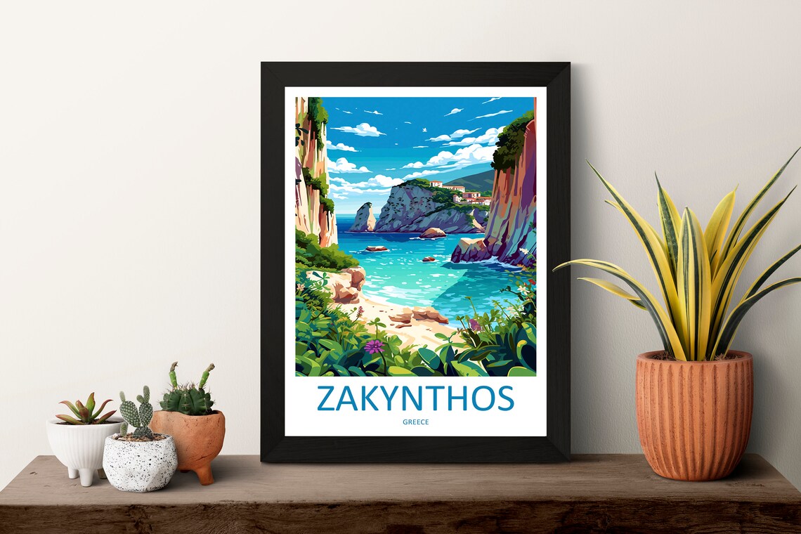 Zakynthos Travel Poster, Greece Wall Art Print - Image 3