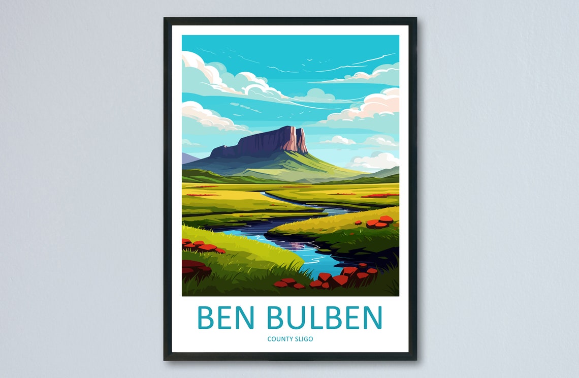 Ben Bulben County Sligo Flat Topped Mountain Valley Stream Poster