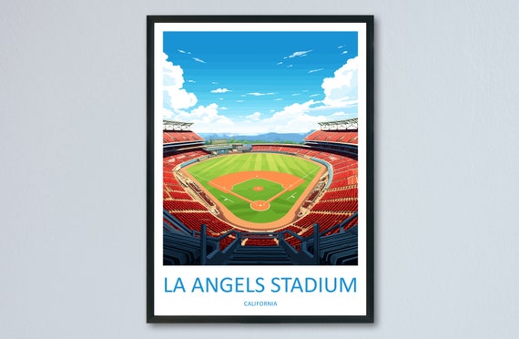 La Angels Stadium Travel Print Wall Art La Angels Stadium Wall Hanging Home Dcor La Angels Stadium Gift Art Lovers California Art Lover