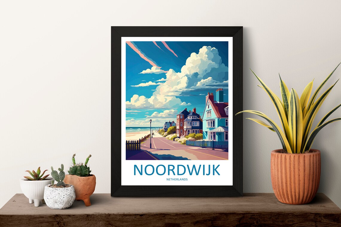 Noordwijk Netherlands Seafront Street Beach Town Daytime Travel Poster - Image 3