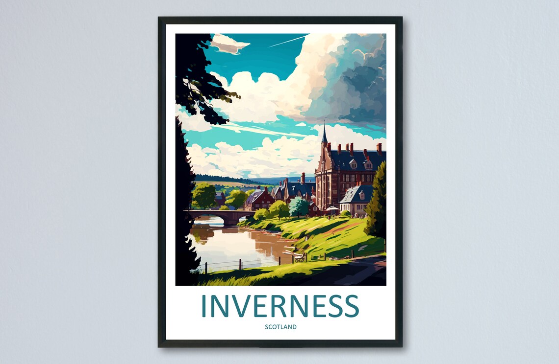 Inverness Travel Poster, Scotland Place Art