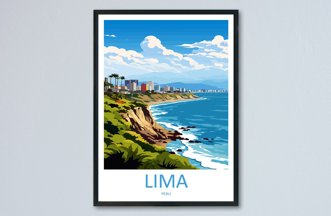 Lima Travel Poster, Peru Wall Decor