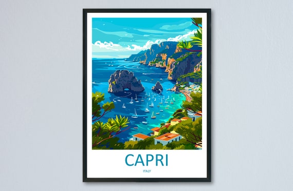 Capri Travel Poster, Italy Place Art Print