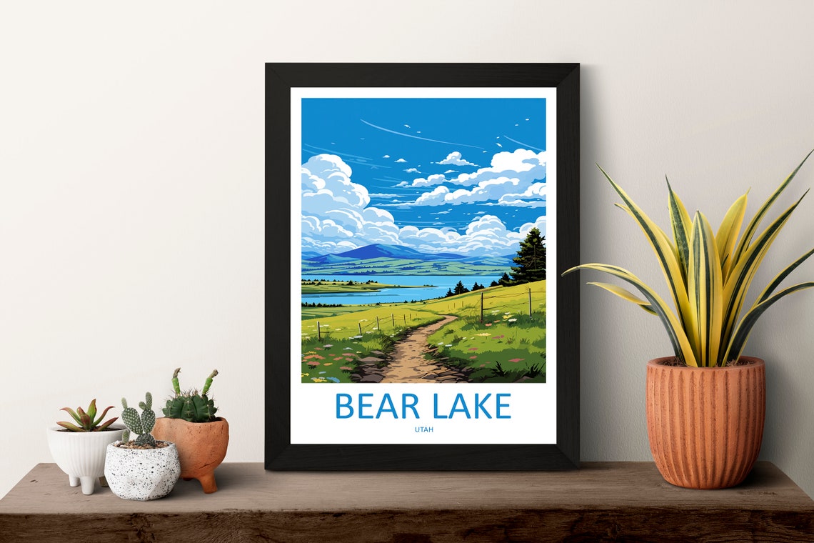 Bear Lake Utah Wildflower Meadow Path With Mountain View Poster - Image 3