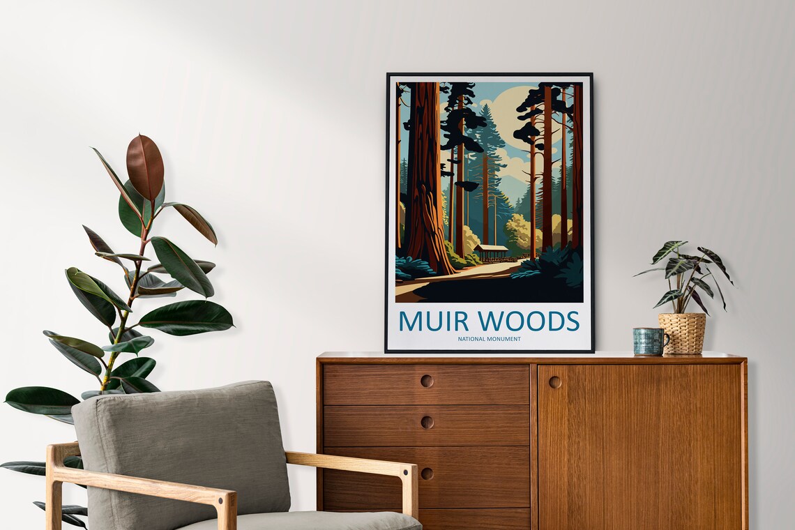 Muir Woods National Monument Travel Poster, California - Image 2