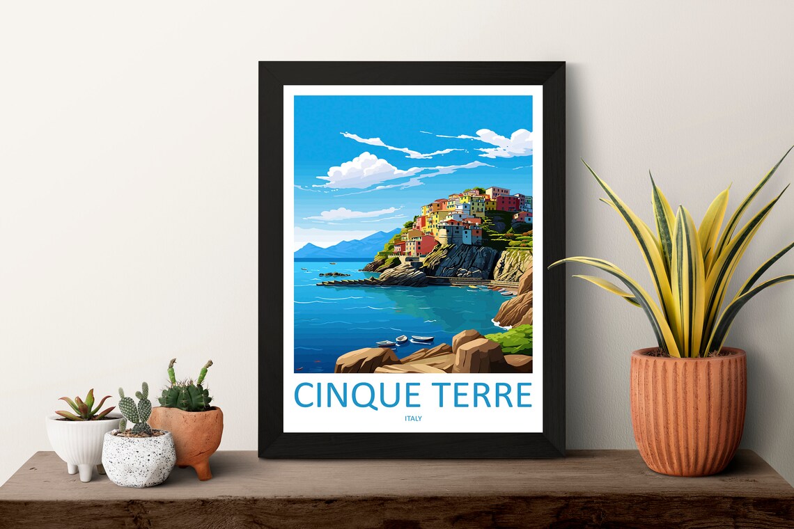 Cinque Terre Italy Colorful Cliffside Village Coast Travel Poster - Image 3