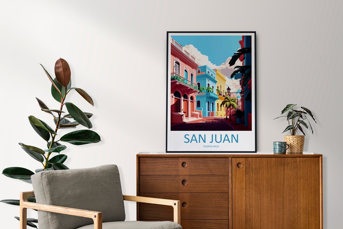 San Juan Travel Poster, Caribbean Wall Art - Image 2