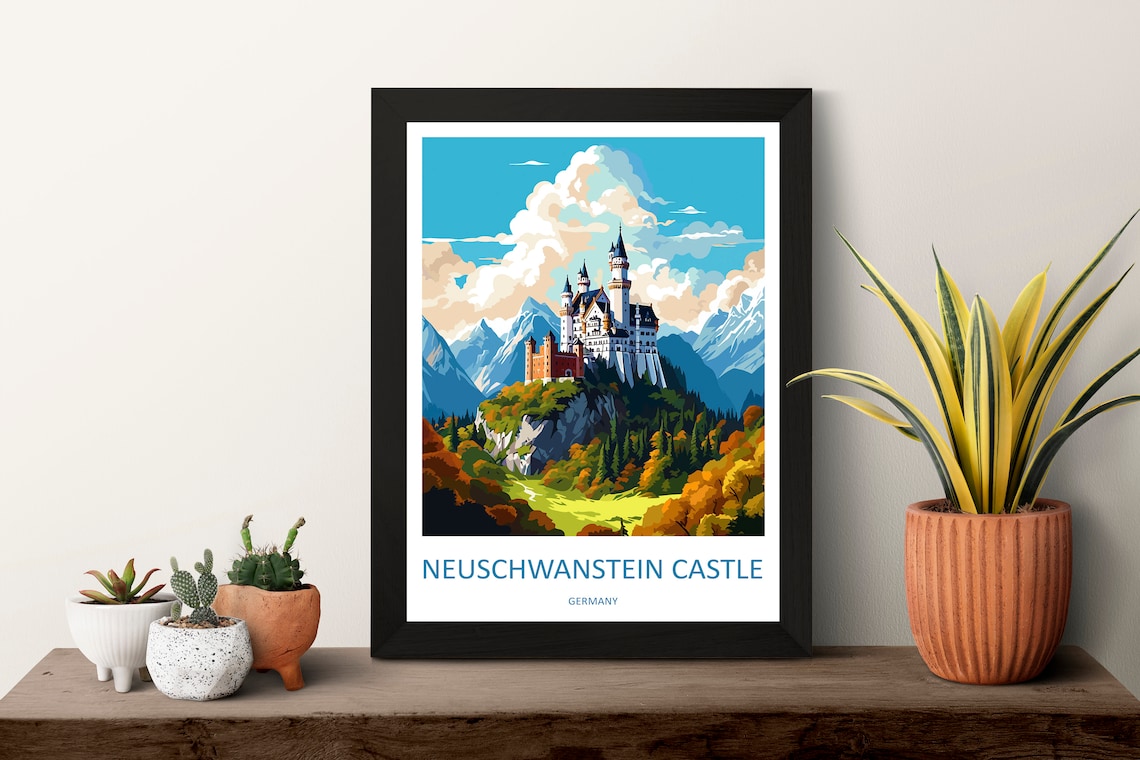 Neuschwanstein Castle Travel Poster, Germany Landscape - Image 3