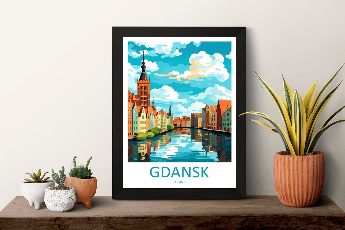 Gdansk Travel Print Gdansk Polish Home Dcor Gdansk Art Print Polish Baltic Coast Room Print For Polish Gift Art Poster Wall Art For Poland - Image 3