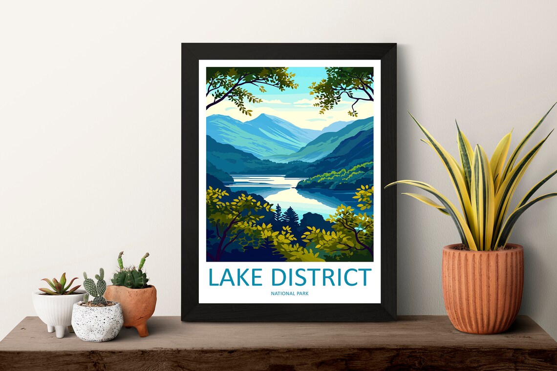 Lake District Landscape Art Print, Nature Wall Decor - Image 3