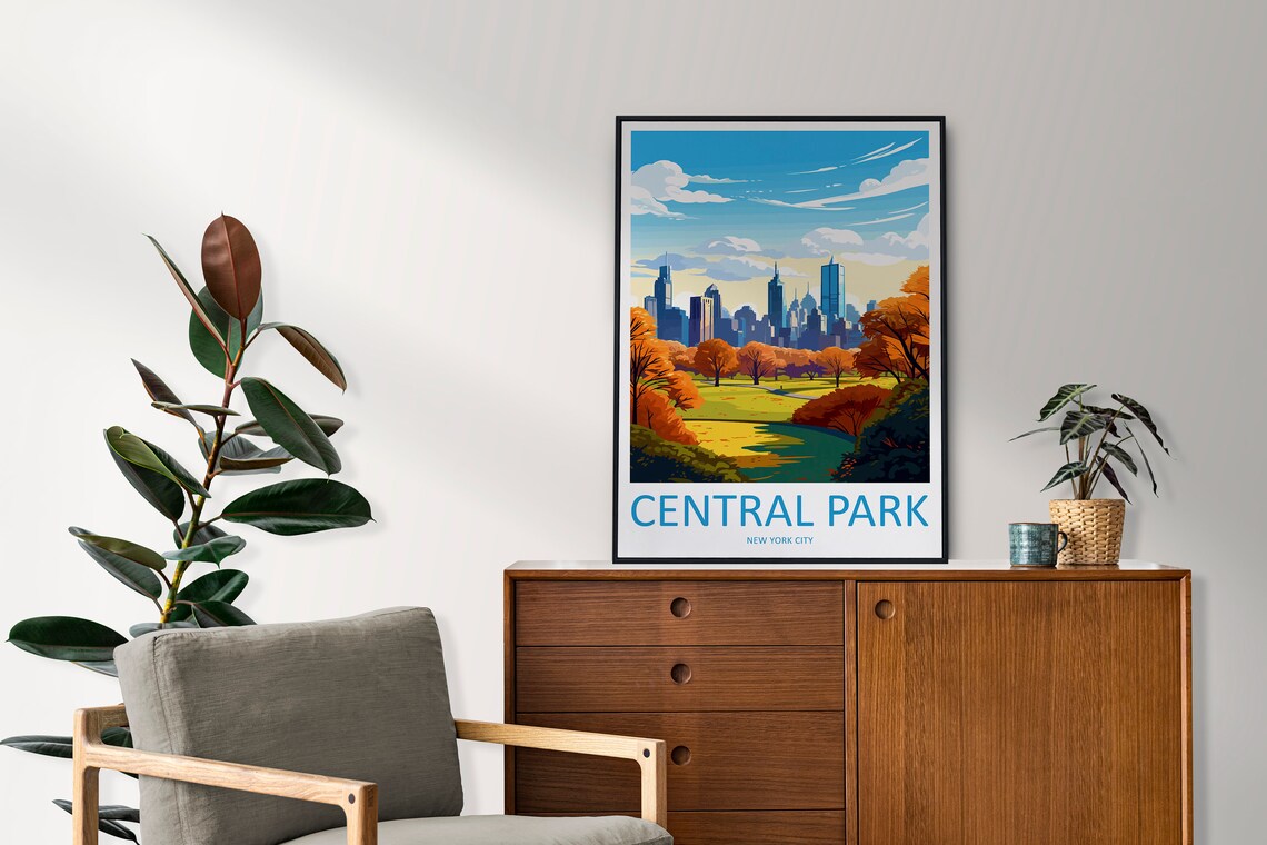 Central Park New York City Autumn Skyline Fall Foliage Poster - Image 2