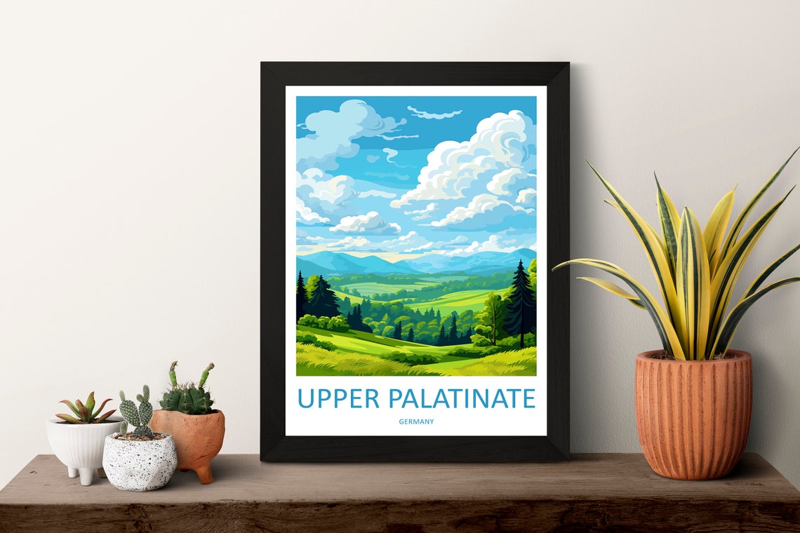 Upper Palatinate Green Hills Dramatic Sky Germany Travel Poster - Image 3