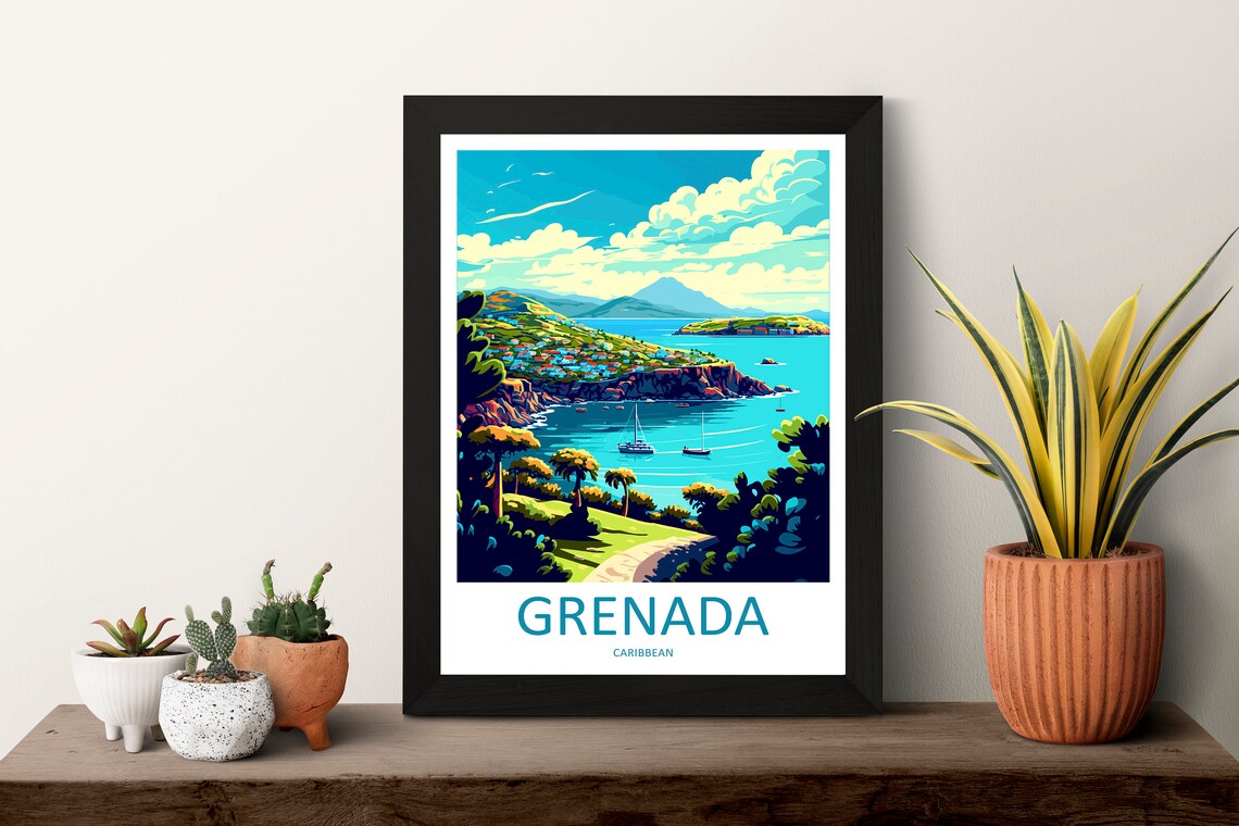 Grenada Travel Print, Caribbean Travel Poster - Image 3