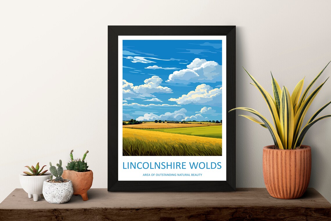 Lincolnshire Wolds Golden Wheat Field Under a Big Summer Sky Poster - Image 3