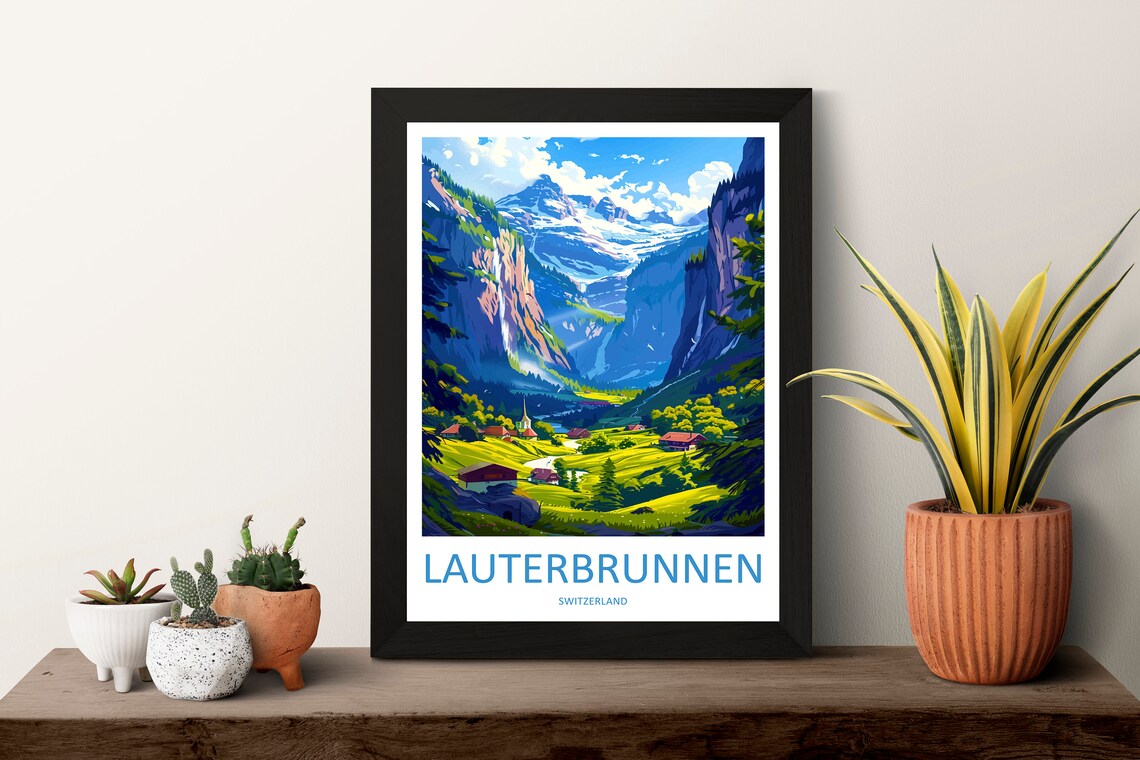 Lauterbrunnen Travel Poster, Switzerland Wall Art - Image 3