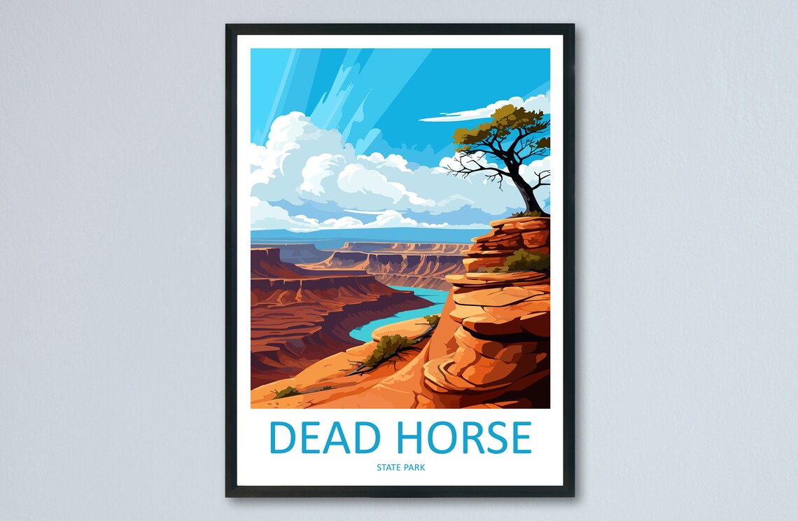 Dead Horse State Park Travel Poster, Utah Landscape