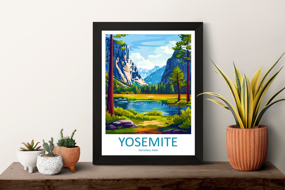 Yosemite National Park Merced River Valley Scenic Travel Poster - Image 3