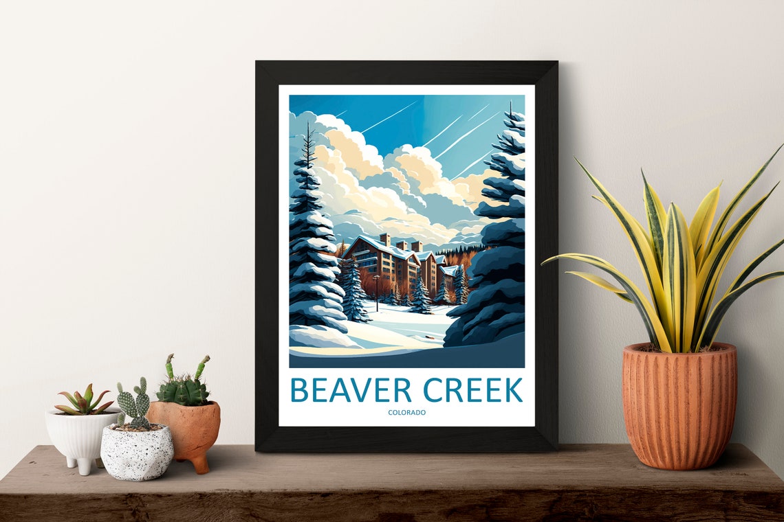 Beaver Creek Colorado Snowy Ski Resort Lodge Winter Scene Poster - Image 3