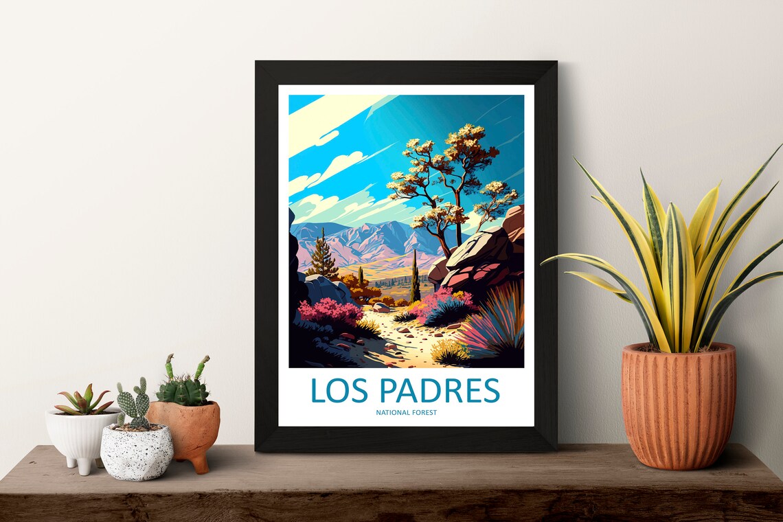 Los Padres National Forest Desert Trail Mountain Travel Poster - Image 3