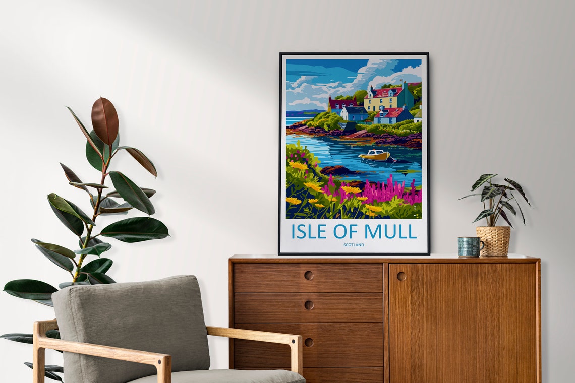 Isle Of Mull Travel Print Wall Art Isle Of Mull Wall Hanging Home Dcor Isle Of Mull Gift Art Lovers Scotland Art Lover Gift Isle Of Mull - Image 2