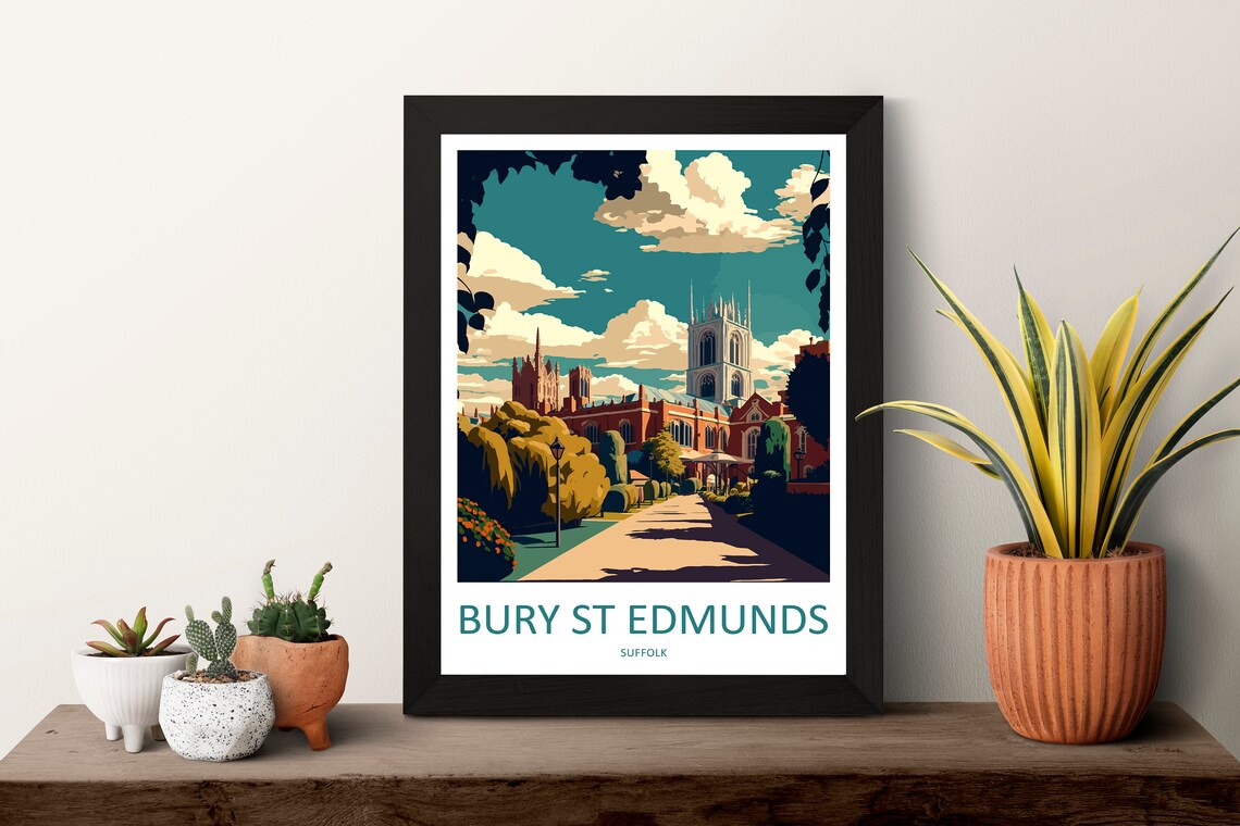 Bury St Edmunds Travel Poster, England Wall Art - Image 3