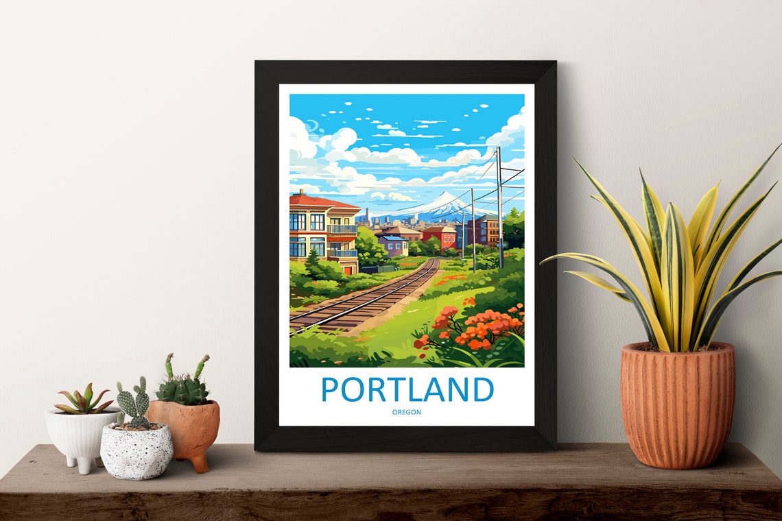 Portland Travel Print Wall Art Portland Wall Hanging Home Dcor Portland Gift Art Lovers Oregon Art Lover Gift Portland Poster - Image 3