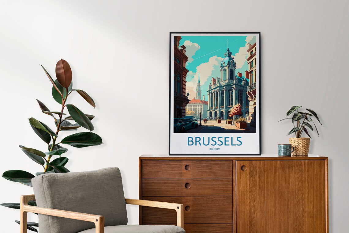 Brussels Travel Poster, Belgium Wall Art - Image 2