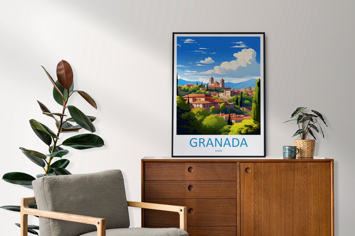 Granada Spain Hillside Old Town Minimalist Travel Poster Andalusia - Image 2