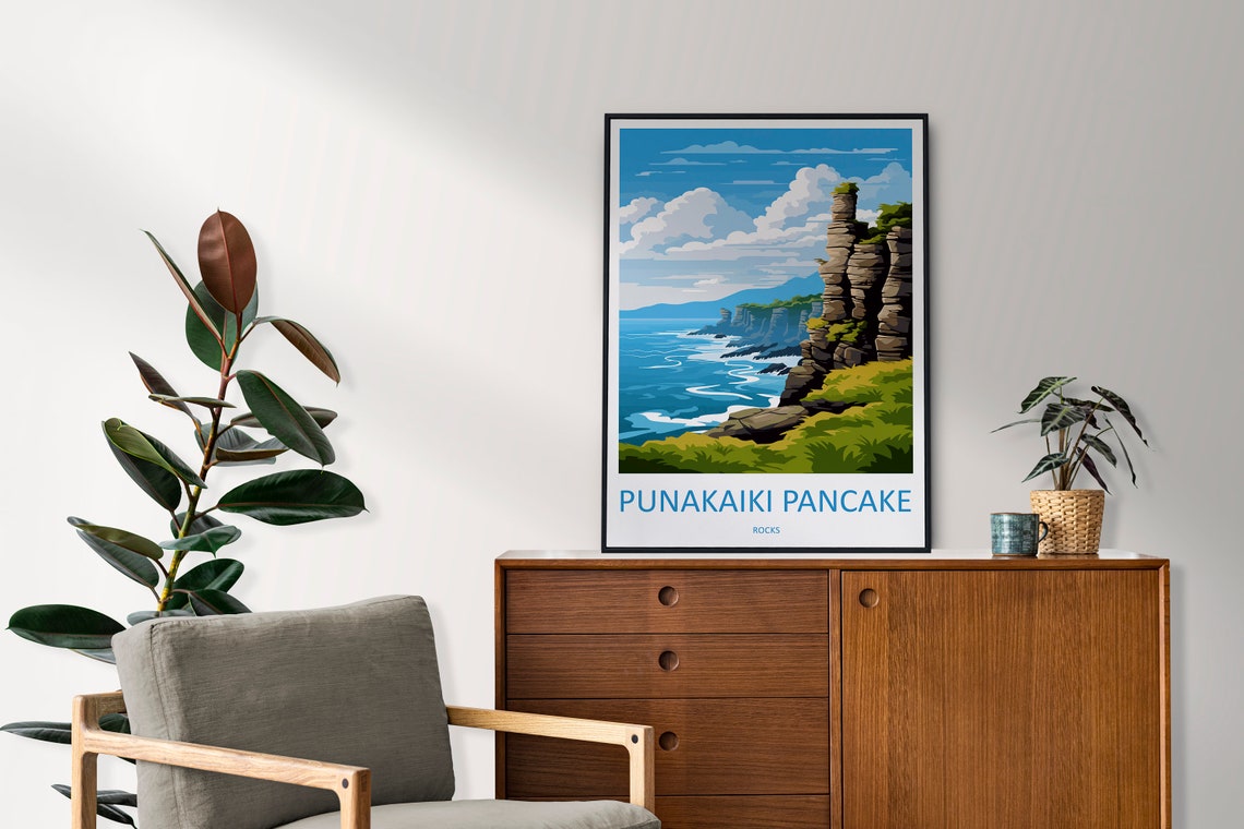 Punakaiki Pancake Rocks New Zealand Coastal Cliffs Scene Poster - Image 2