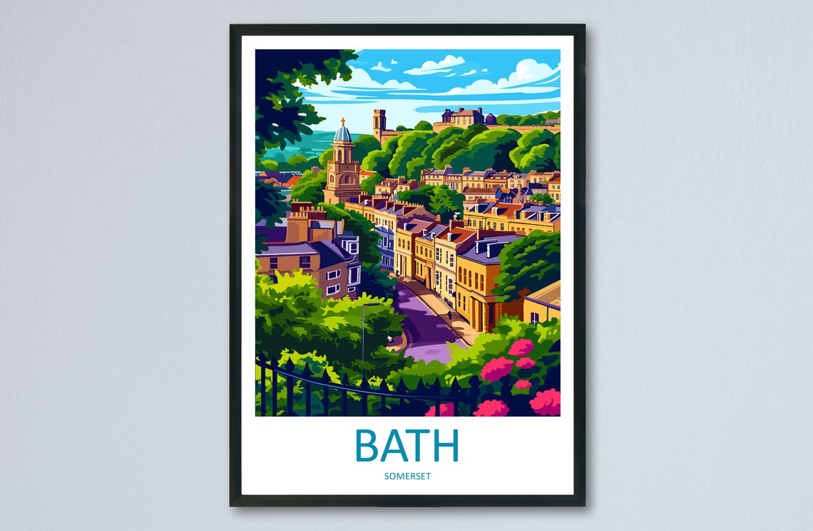 Bath Somerset Georgian City Streets Church Tower View Poster