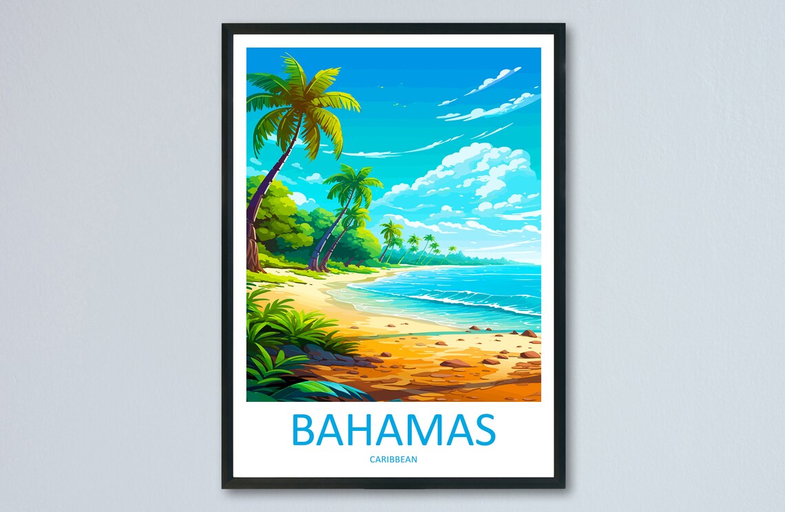 Bahamas Travel Poster, Caribbean Wall Art
