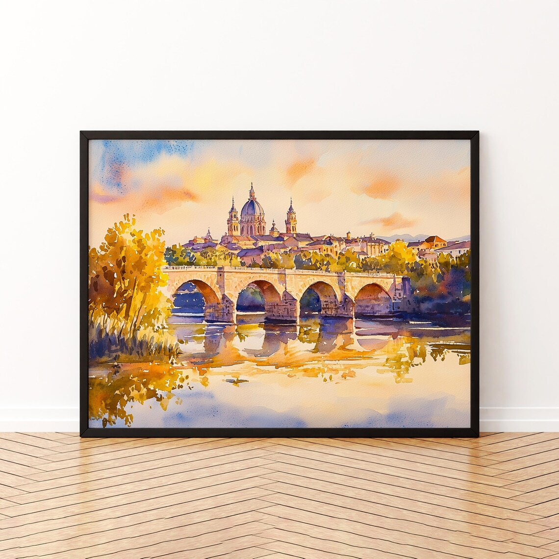 Salamanca Watercolor Travel Poster, Spain Wall Art