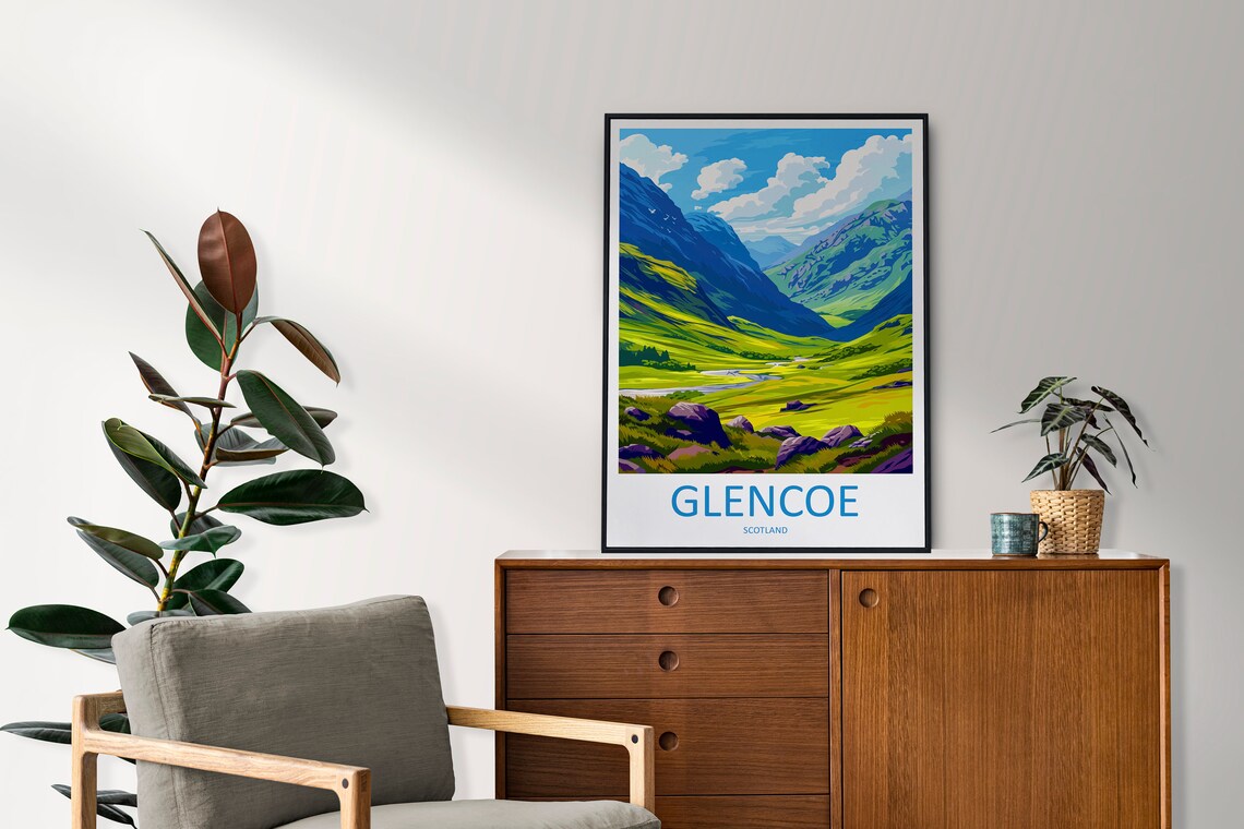 Glencoe Travel Poster, Scotland Wall Art Print - Image 2