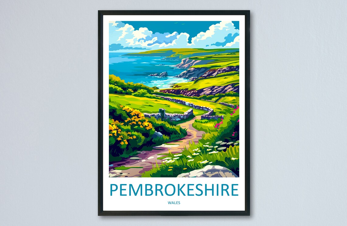 Pembrokeshire Landscape Art Print, Nature Decor