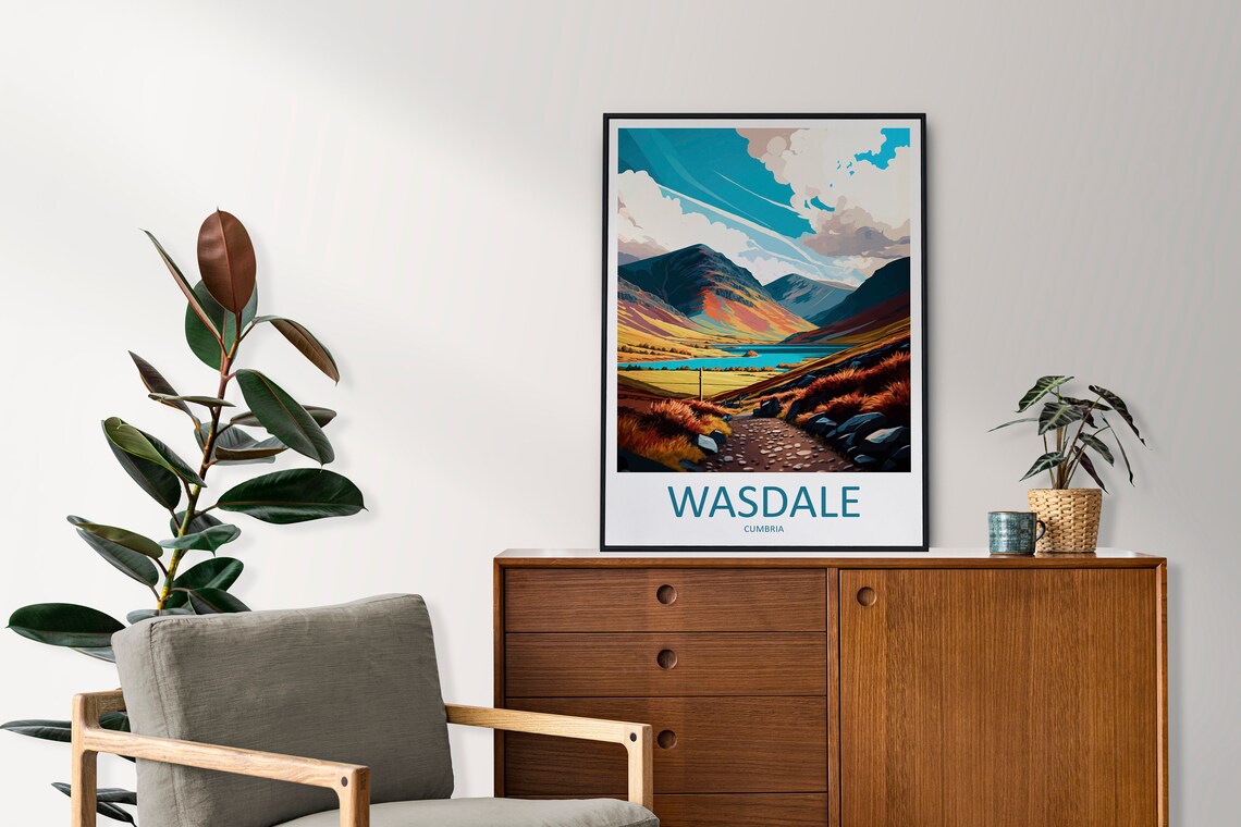 Wasdale Mountain Travel Poster, Place-Name Wall Art - Image 2